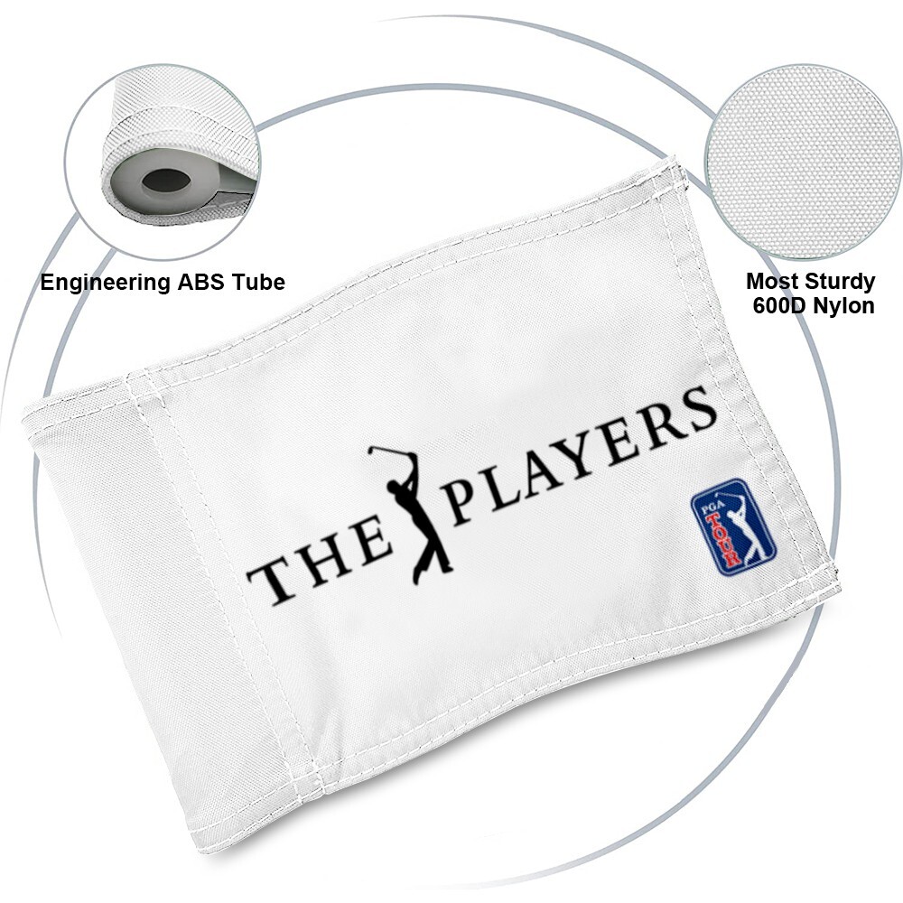 The Players Golf Pin Flag PGA Tour Regulation Tube Flag 8x6Inch white