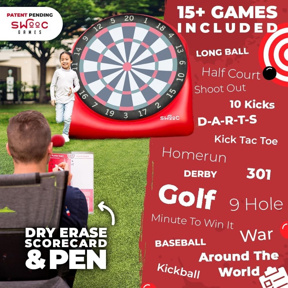 Games – Premium Inflatable Giant Kick Darts (15+ Ways to Play) – Jumbo Soccer Da