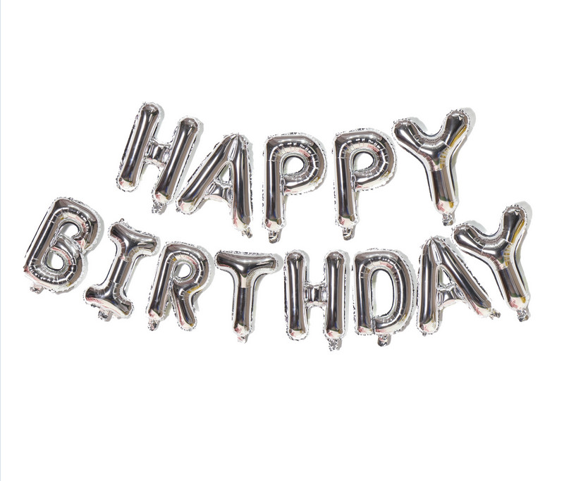 Happy Birthday Balloons Banner Bunting Party Letter Decoration Self Inflating 13