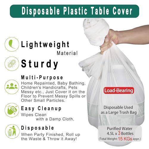 Fresh Mint Plastic Tablecloths 2 Pack Mint Green Disposable B01 Fresh Mint
