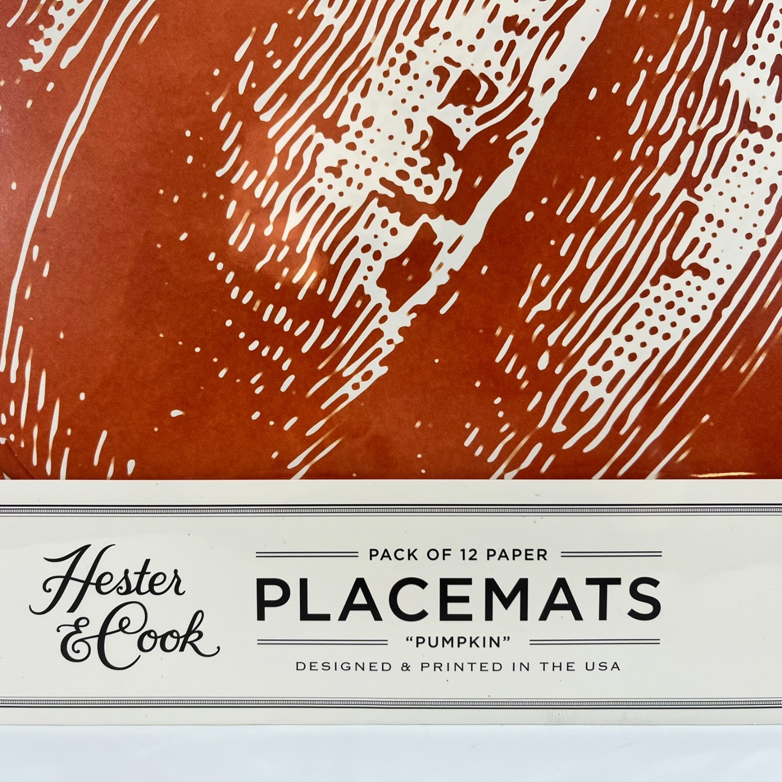 Hester & Cook “Pumpkin” Paper Placemats 12pk Die-Cut Thanksgiving Fall New