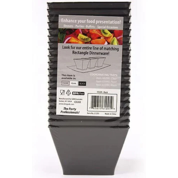 Lillian Tablesettings Condiment Small Dessert Serving Rectangle Black Bowls 8 oz