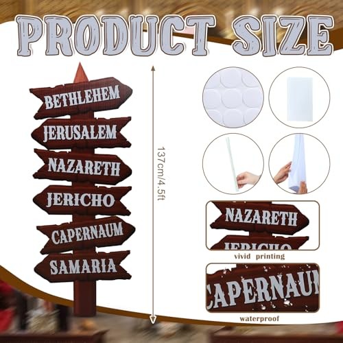 4.5 Feet Cardboard Stand-up Cutout 4.5 ft Biblical Cities Directional Sign