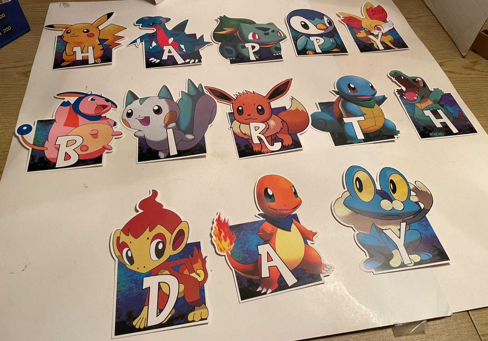 Pokemon Happy Birthday Decorative Supplies Banner Balloons Toppers Table Cover
