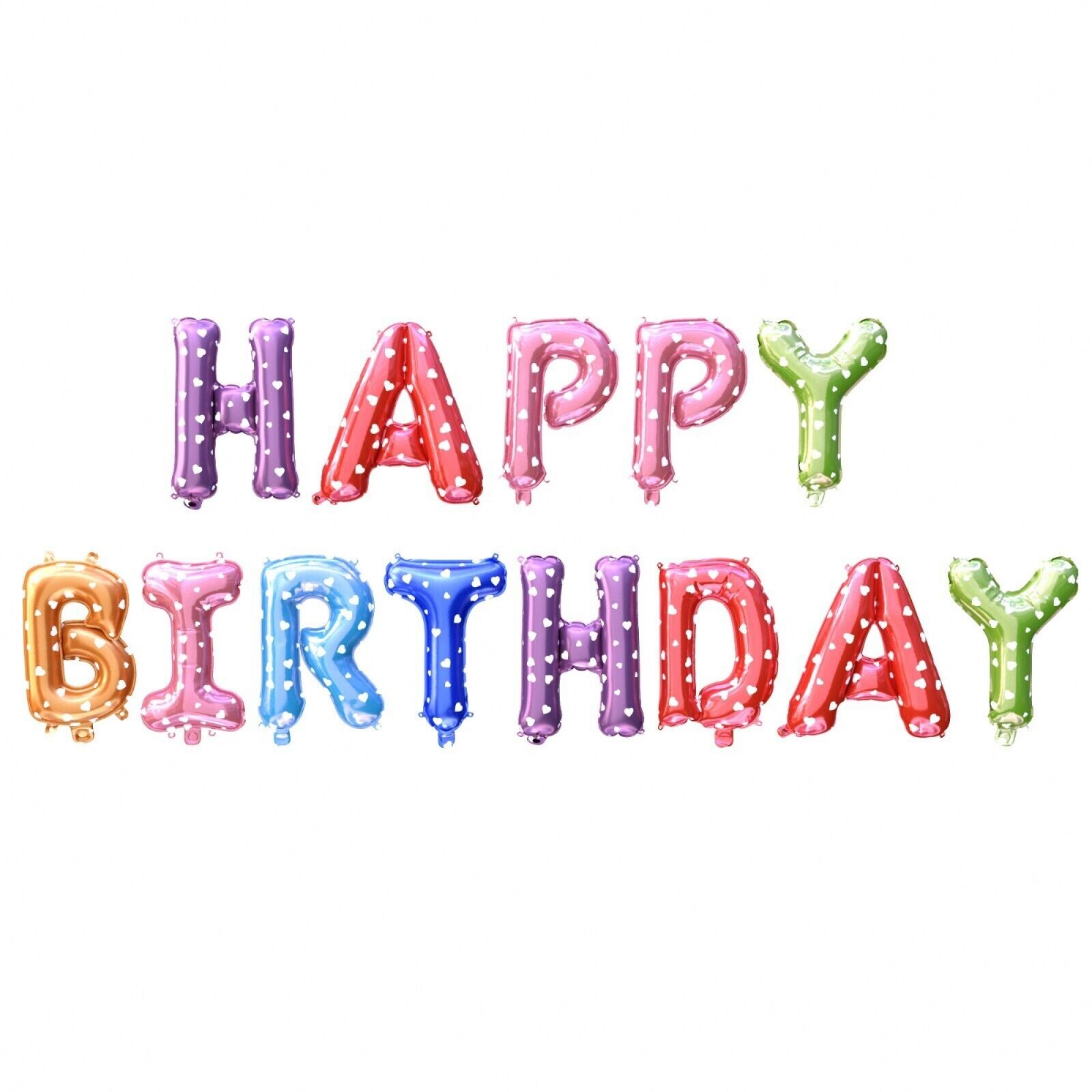 Happy Birthday Balloons Banner Bunting Self Inflating Decoration Letters Balloon