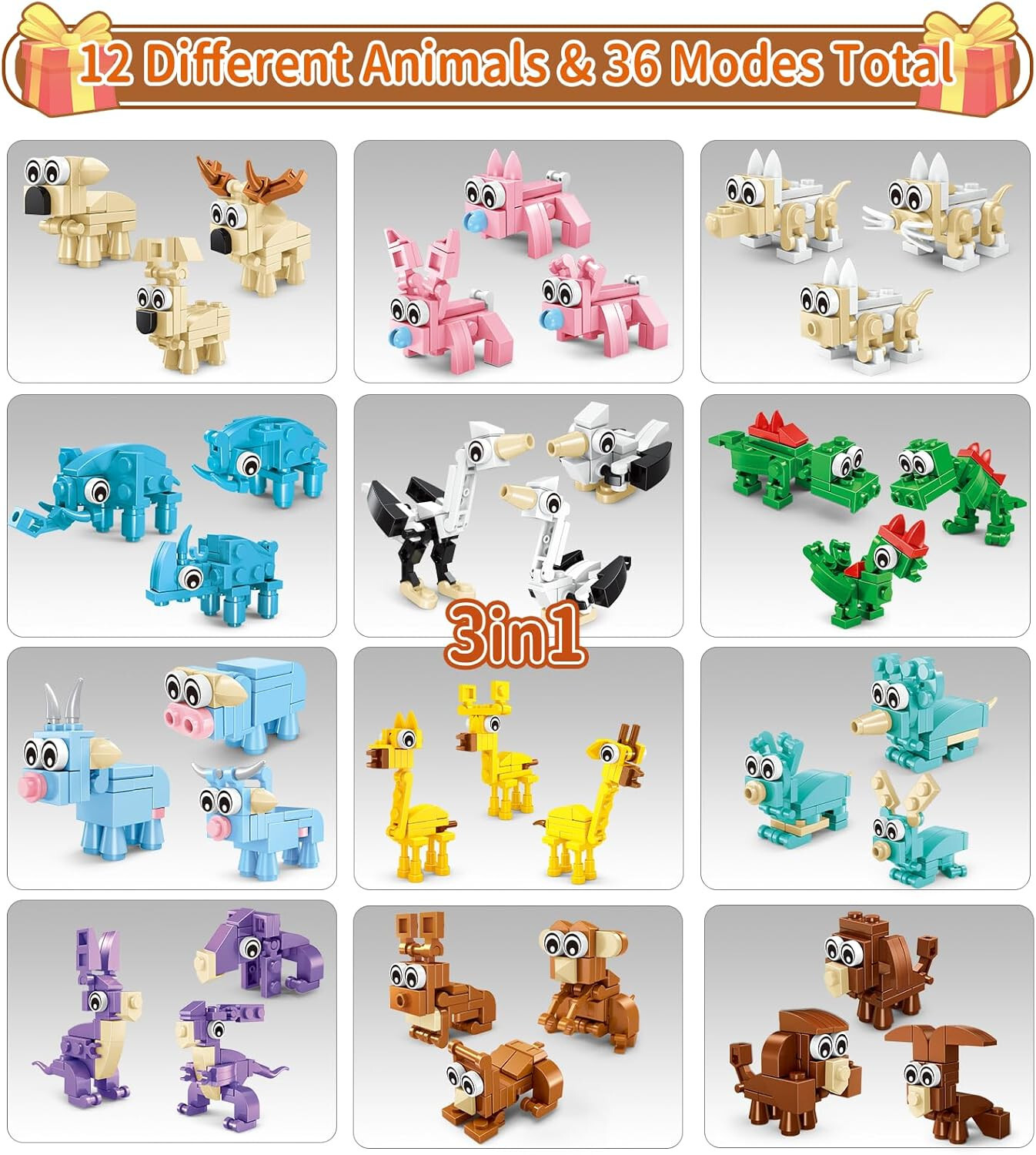 KIds Party Favor Set for 12, Ages 6-12, Building Blocks Theme Favors, 12 Sets