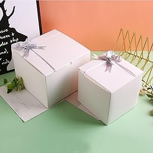 10 Pack White Cardboard Boxes with lids |4x4x4inch Square Boxes | Small Boxes