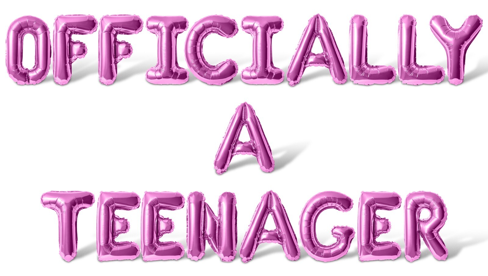 OFFICIALLY A TEENAGER Letter Balloon Banner – 13th Birthday Party Decorations