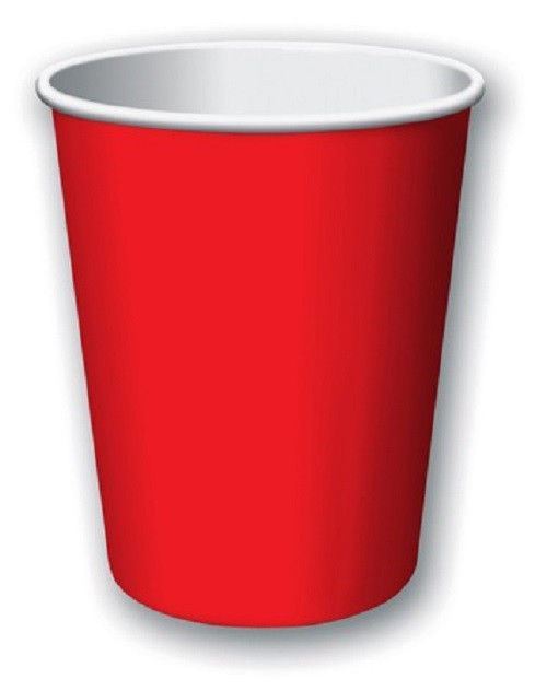 Solid Paper Cups 9 oz Red Blue Yellow Green Purple Pink Lavender Black Magenta