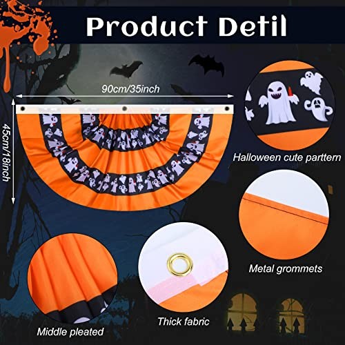 6 Pack Halloween Bunting Flag Halloween Decoration Outdoor Pleated Half Fan