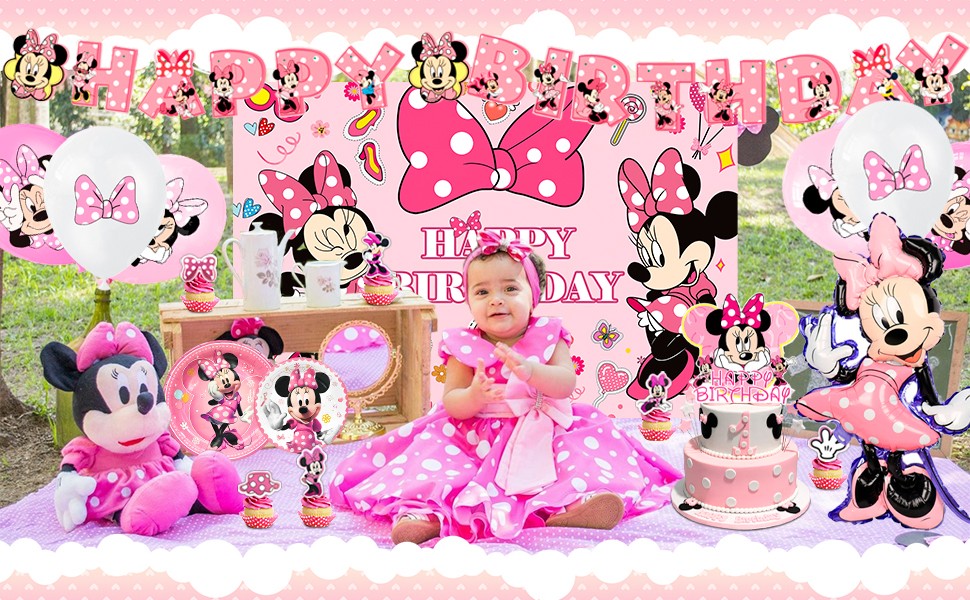 Minnie Mouse Party Supplies 113 Minnie Birthday Party Decoration Balloons Plates