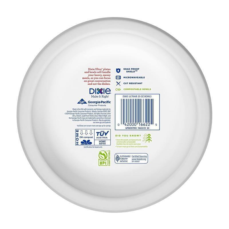 20 Oz Compostable Disposable Paper Bowls Heavy Duty Microwavable 50 Count New