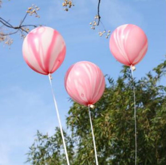 12 PACK Pink Swirl Marble Balloons Birthday Party