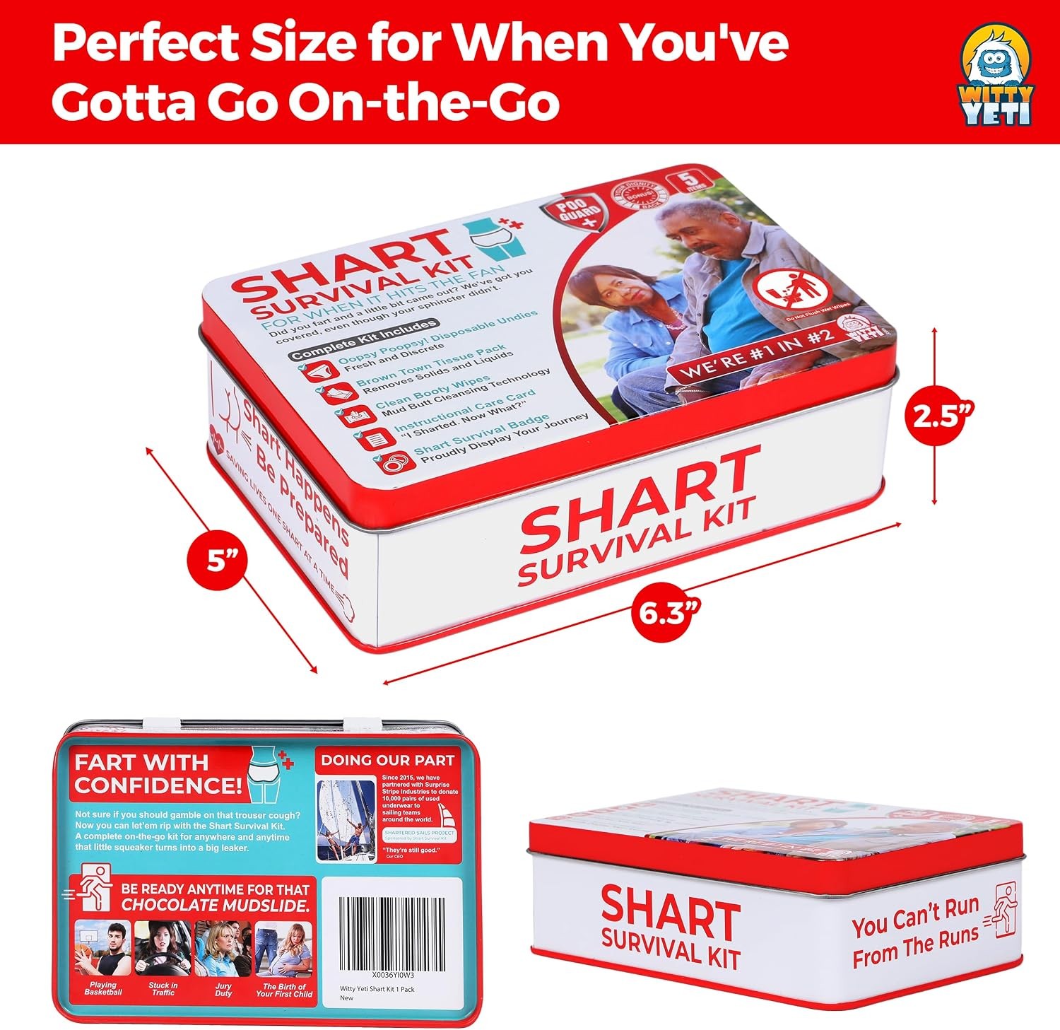 Funny Shart Survival Kit by Ultimate Poop Prank Gag Gift Set Contains Wet Wipes