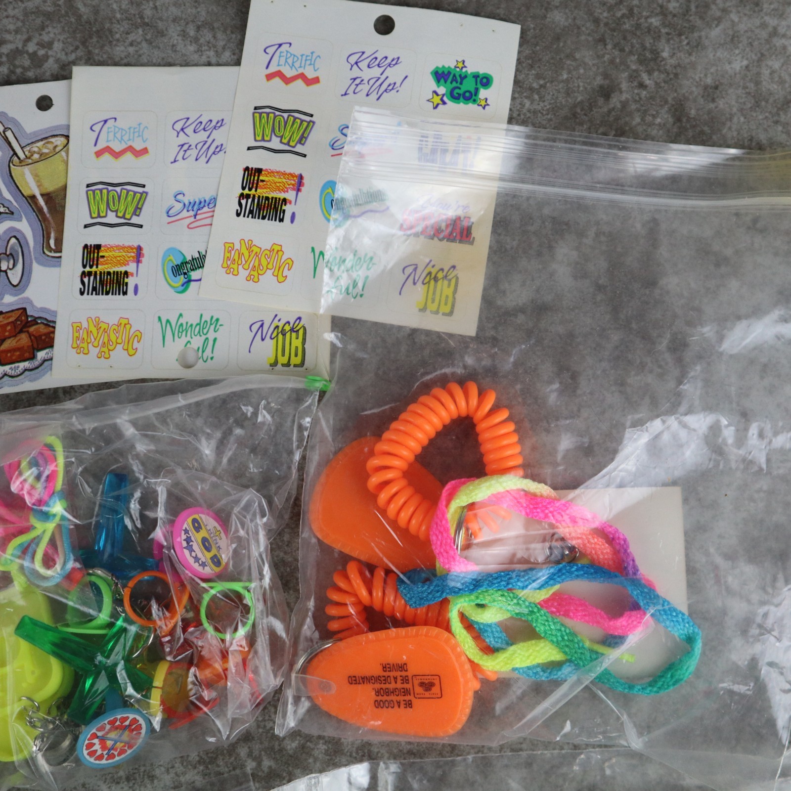 Retro Christian Goodies for Party or Prizes Toys and Stickers Vintage Lot