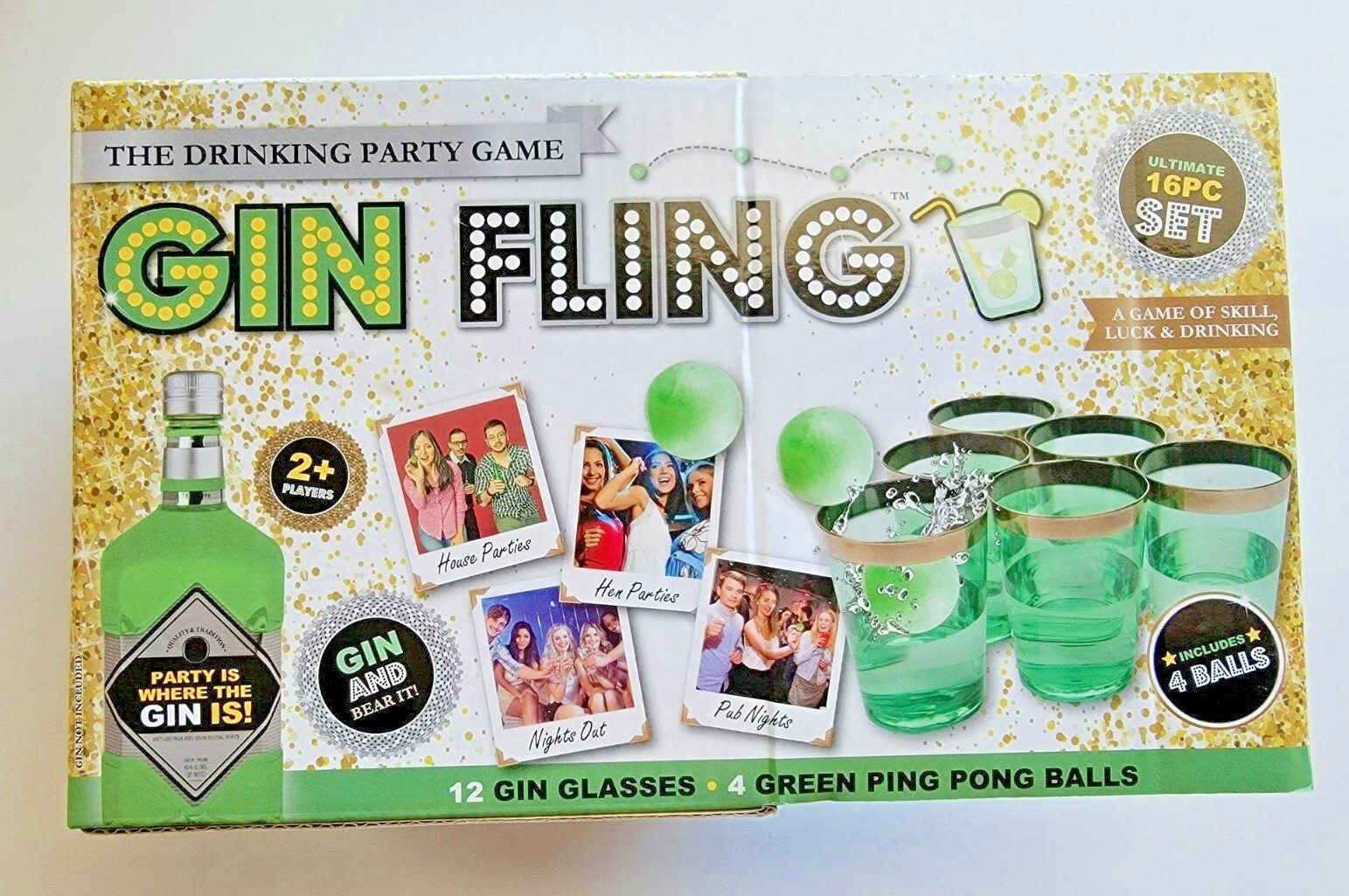 Gin Fling Adult Drinking Party Game 16PC Set New