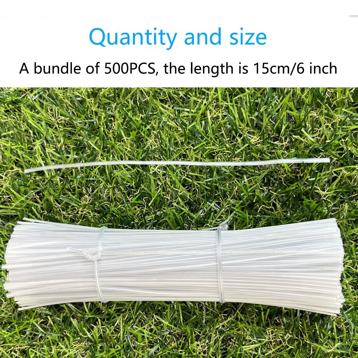 500 Pack 6 Inch Clear Plastic Twist Ties – Reusable Twisty Ties for Cords, Ga