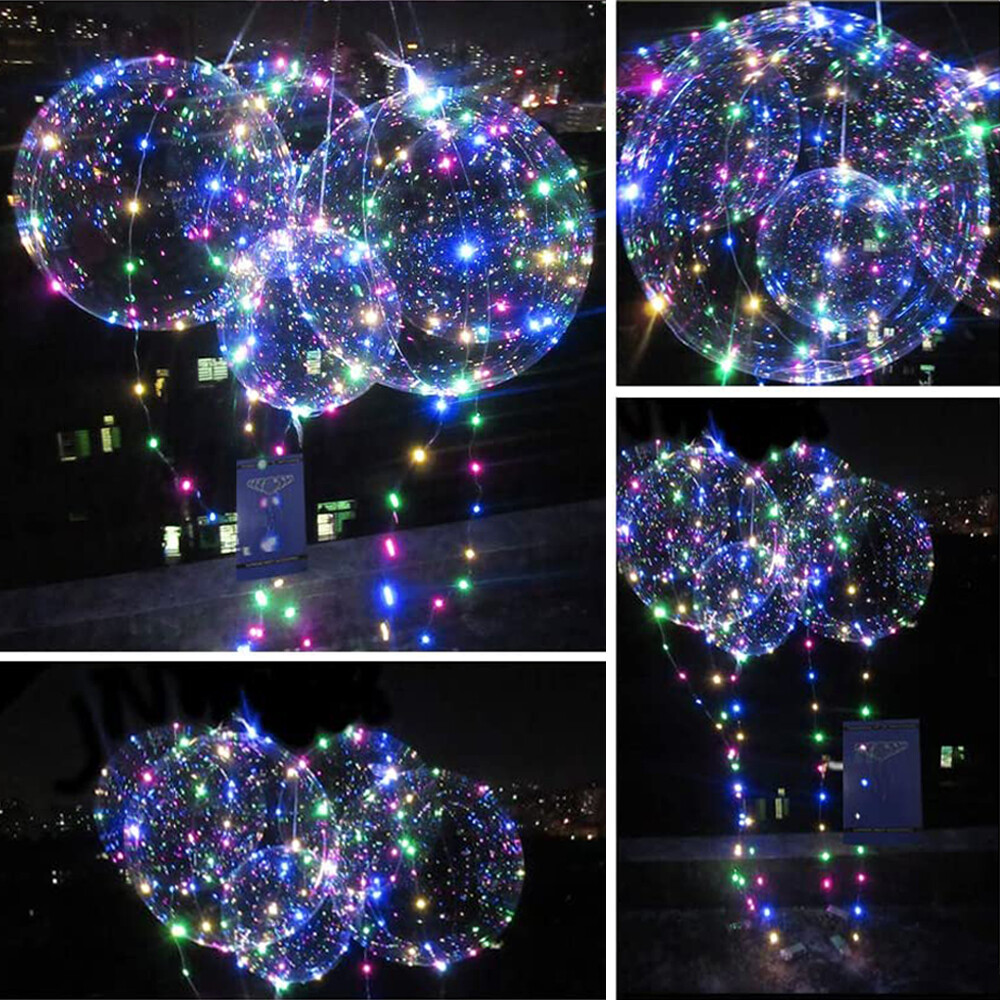 10 Pcs LED Light Up Bobo Balloons 20 Inch Graduation Birthday Wedding Decoration