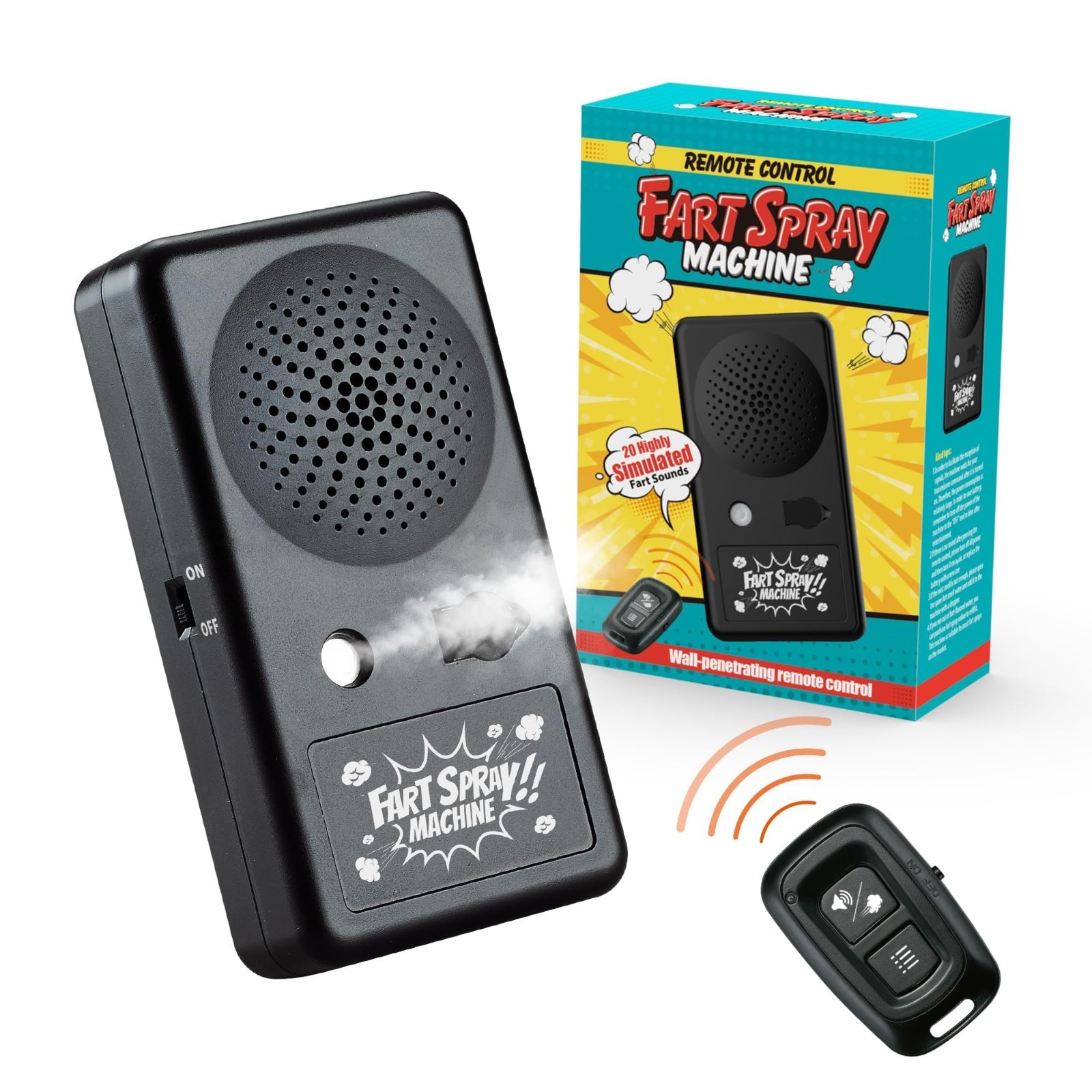 Remote Control Fart Machine – 20 Realistic Sounds, Funny Gag Gift for Parties, O