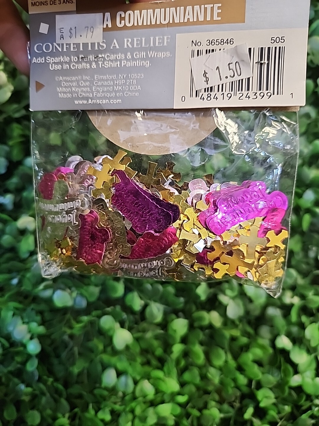 Embossed Confetti: Comunion GIRL Gold, White, And Pink Assorted