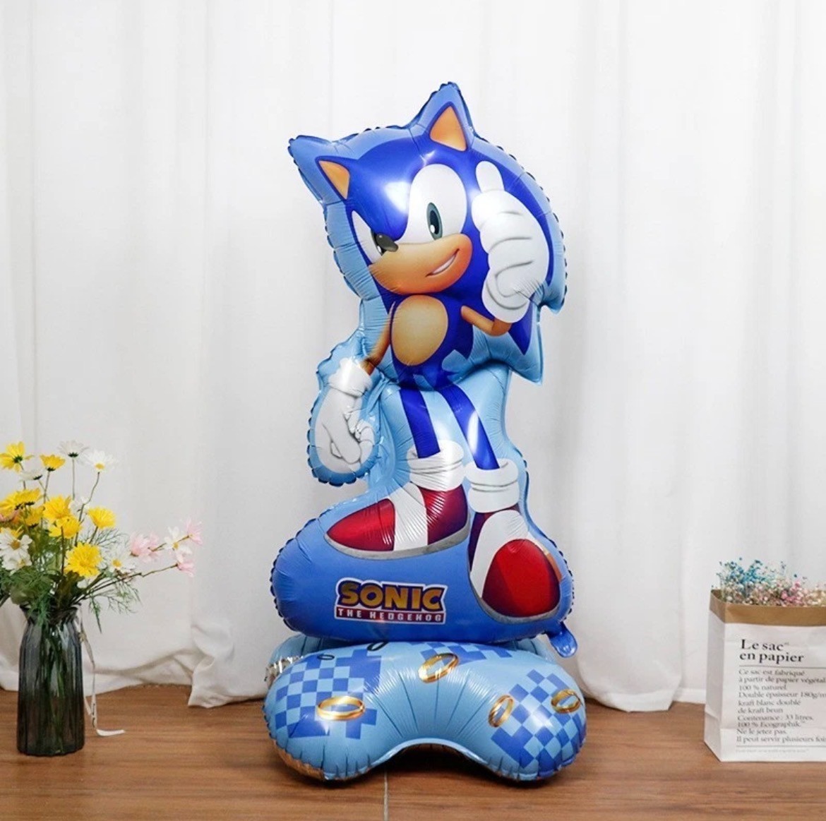 Sonic the Hedgehog Balloon Self Standing Table Top Birthday Party Decor 60x34cm