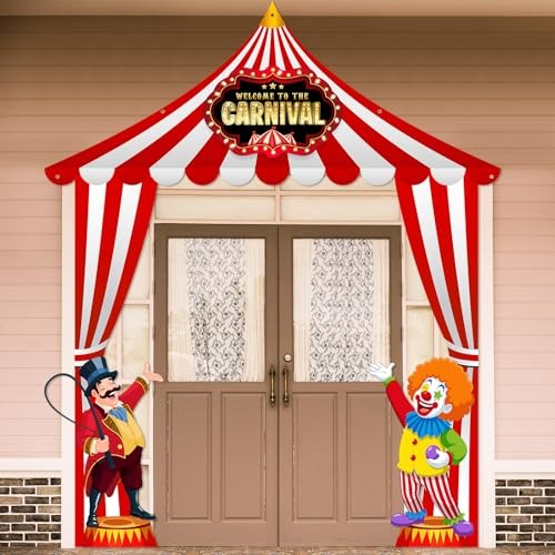 3 Pcs Carnival Door Decorations Circus Tent Banner Welcome to Carnival Circus