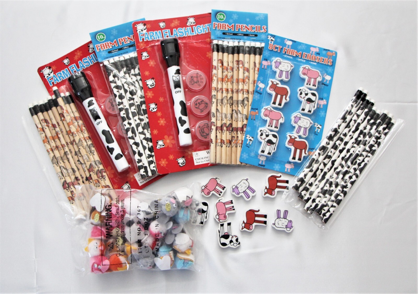 Party Favors, Farm Animal Assortment, Lot of 80, Loot Bag Fillers