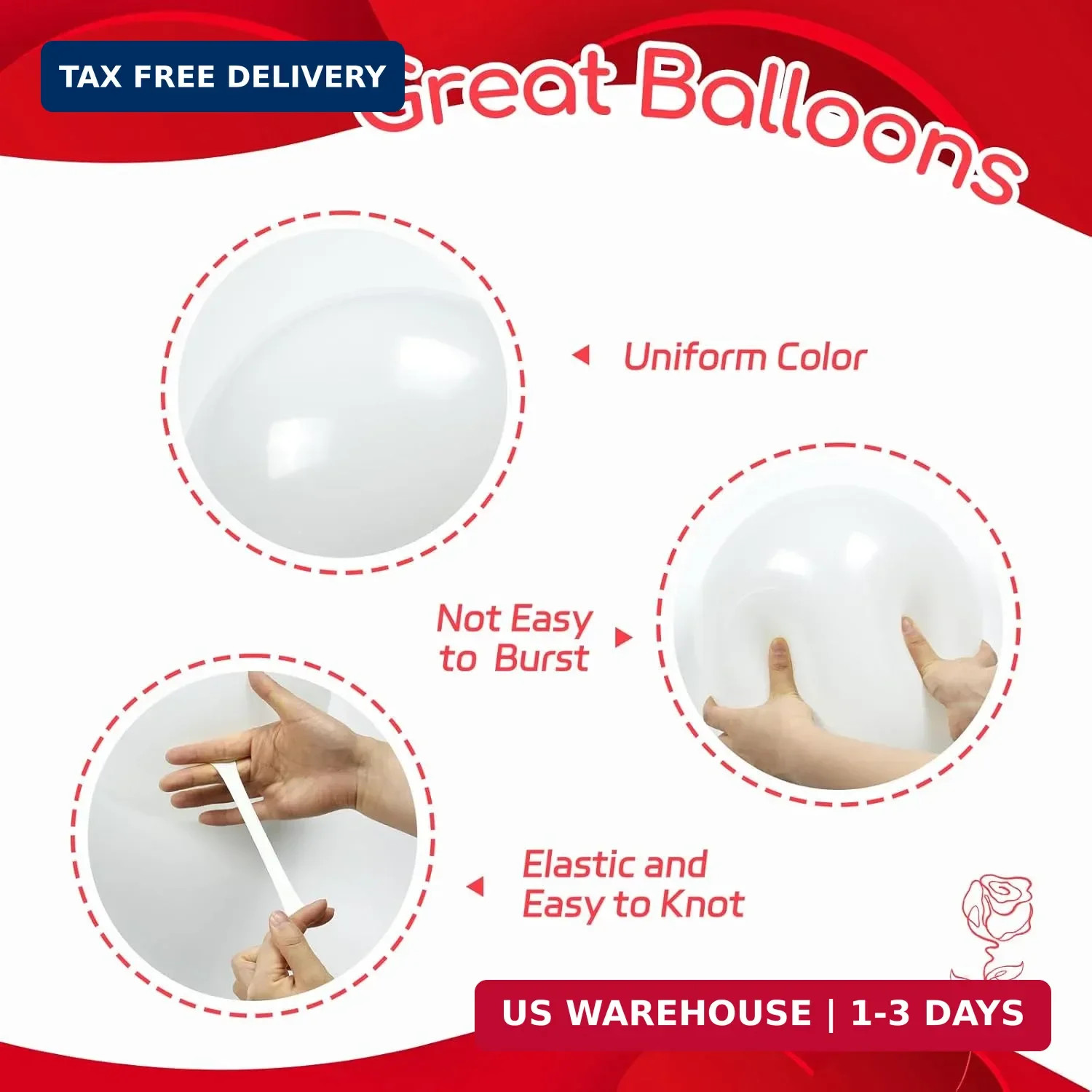 60pcs Red and White Balloons 12inch with White Red Confetti Balloons for Wedding