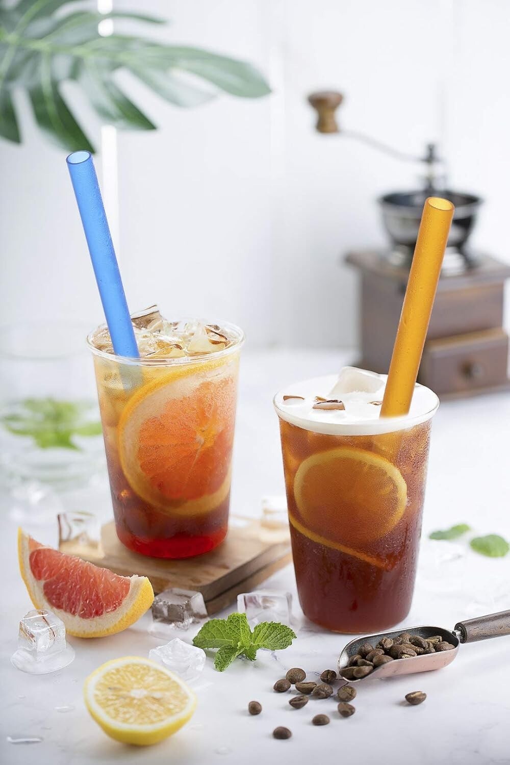Jumbo Reusable Smoothie Straws Extra Wide Drinking Straw for Milkshake Bobba Tea