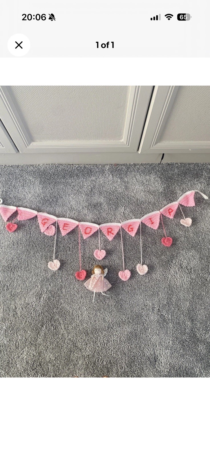 New Crochet Bunting Blue/white
