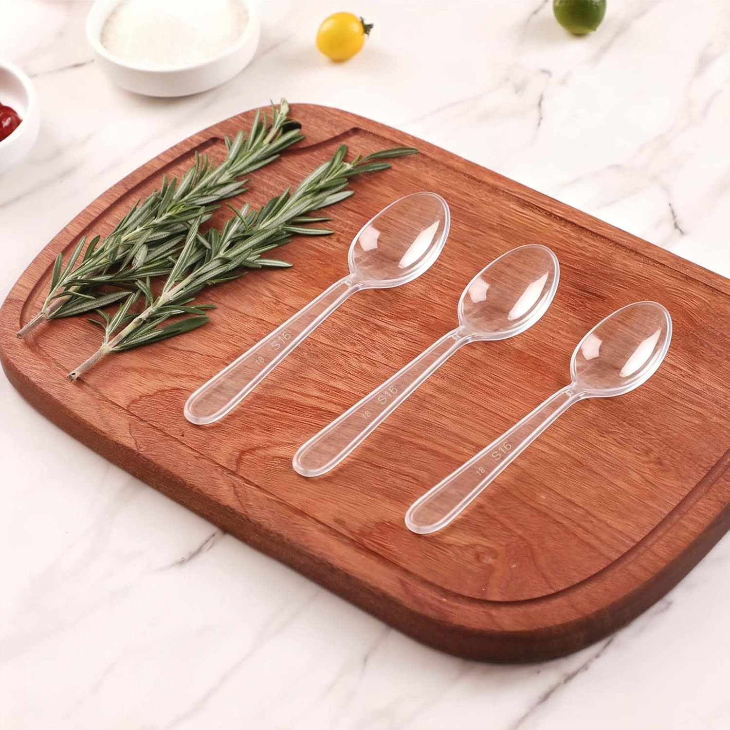 Clawsoff 400 Count Clear Plastic Spoons Disposable, Plastic Cutlery Utensils Set