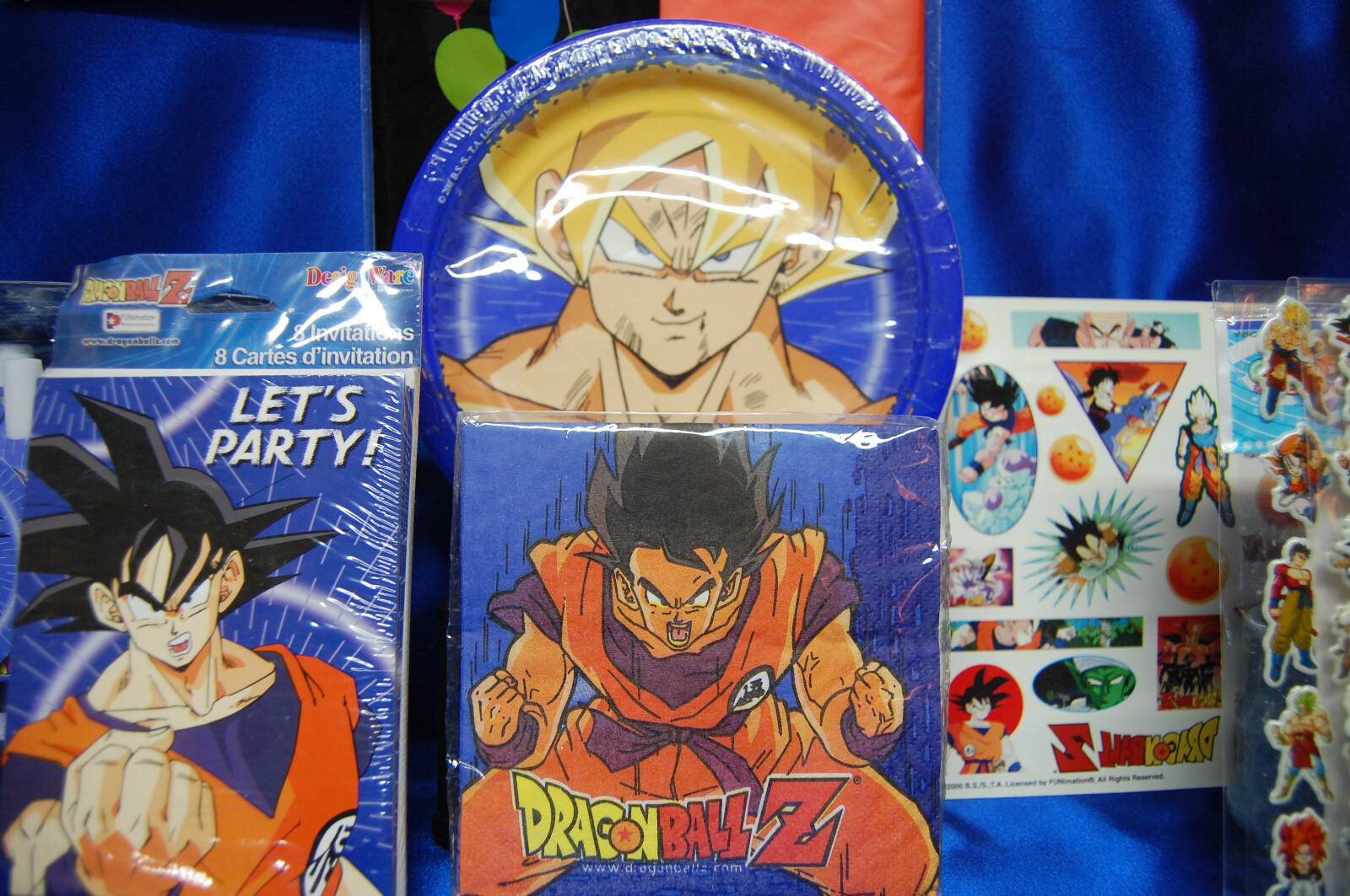 Dragon Ball Z Set # 12 DBZ Plates Napkins Hats Blowouts Loot bag Invites Artbox
