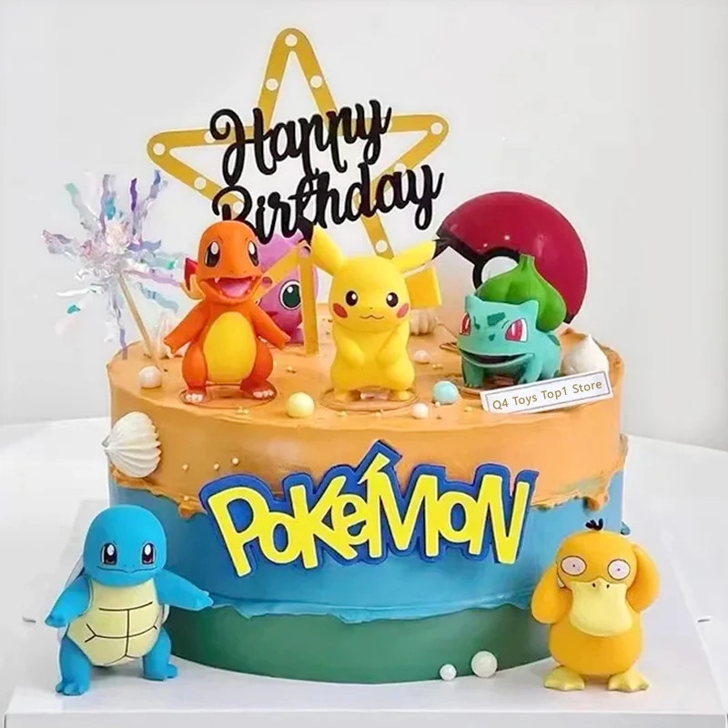 15Pcs Pokemon Cake Topper Set Pikachu Anime Party Birthday Decor Free Ship USA