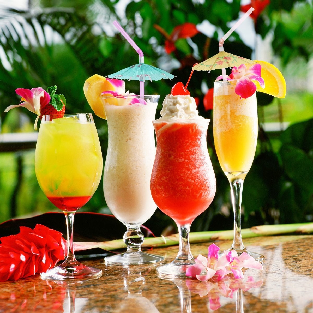 ALINK 50 Umbrella Parasol Drinking Straws, Hawaiian Beach Cocktail Luau Party De