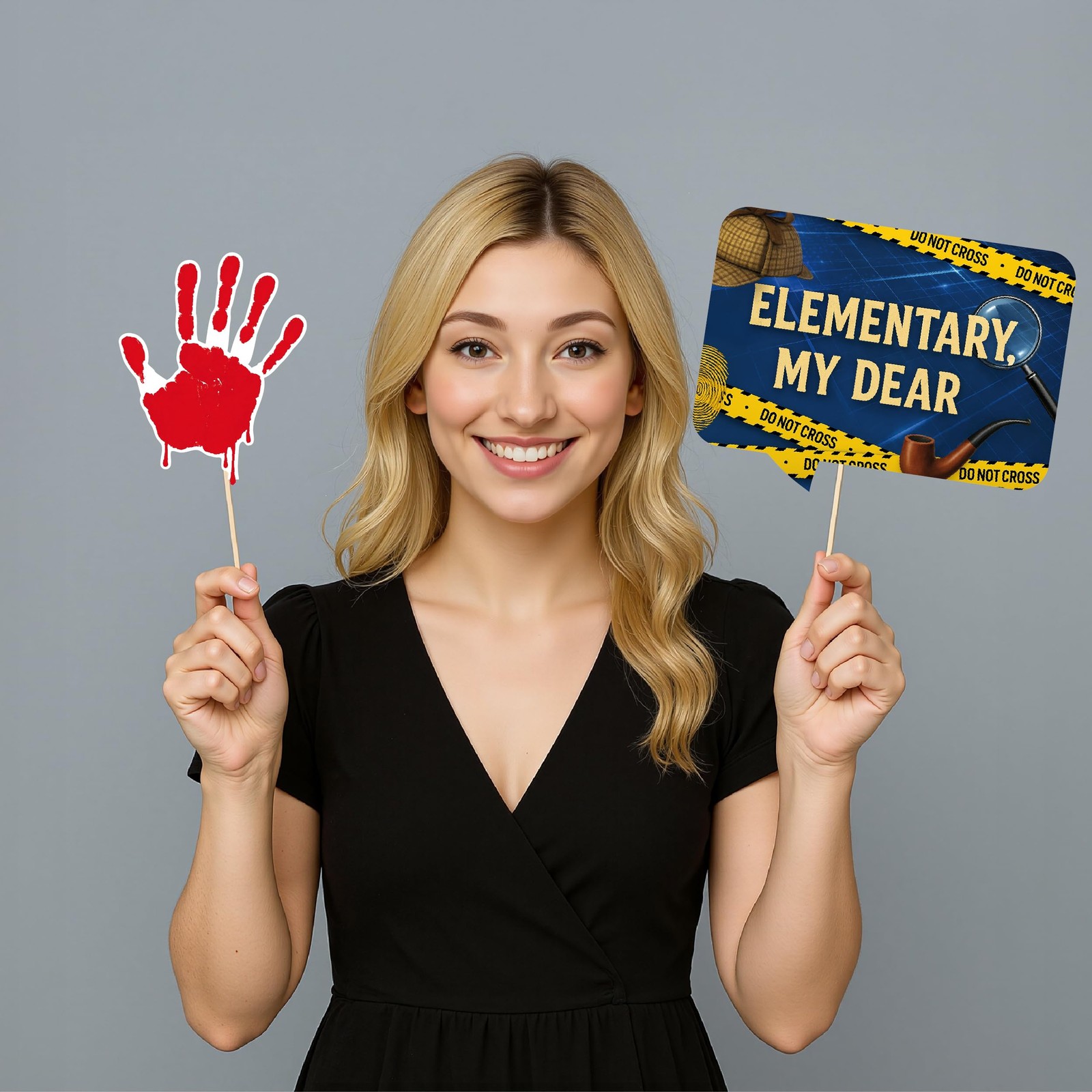 Photo Booth Props for Detective Spy Party, Mystery Game Night Supplies, 20-Piece