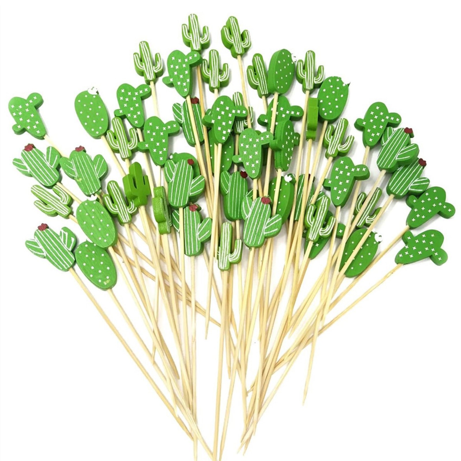 100PCS Fancy Toothpicks for Appetizers, 4.7 Inch Cactus Skewers for Appetizer…