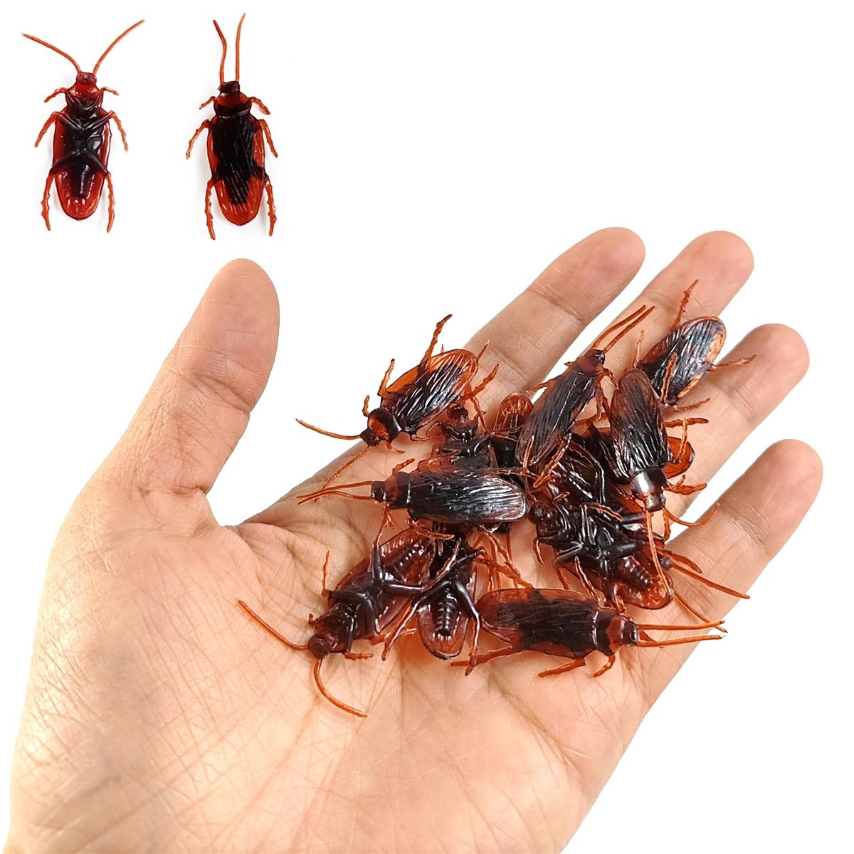 200PCS Realistic Fake Roaches Rubber Prank Toy Halloween Party Joke Gag Adult Ki