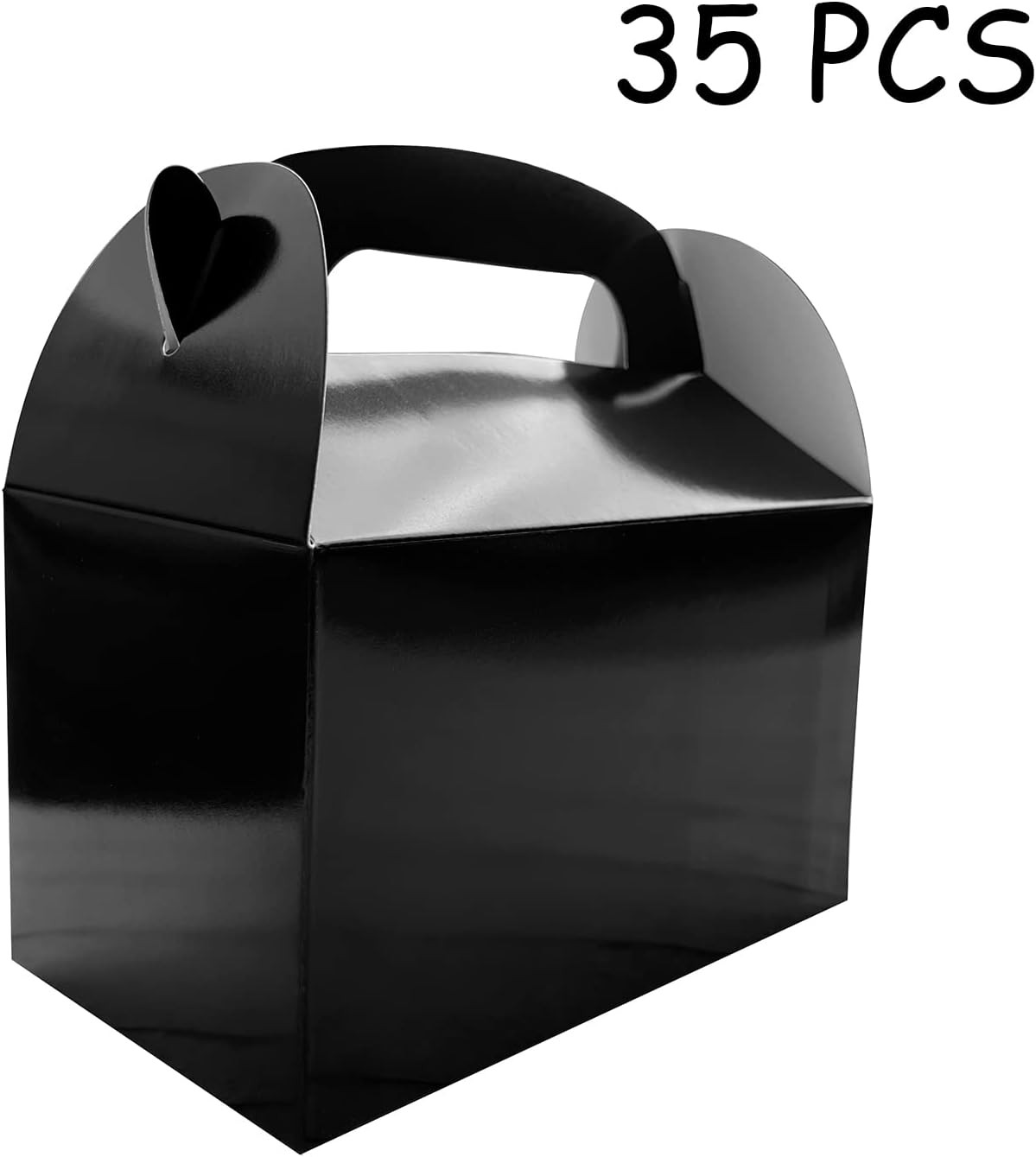 35 PCS Party Treat Boxes Black Candy Cookies Giftbox DIY Portable Favor Bags Sna