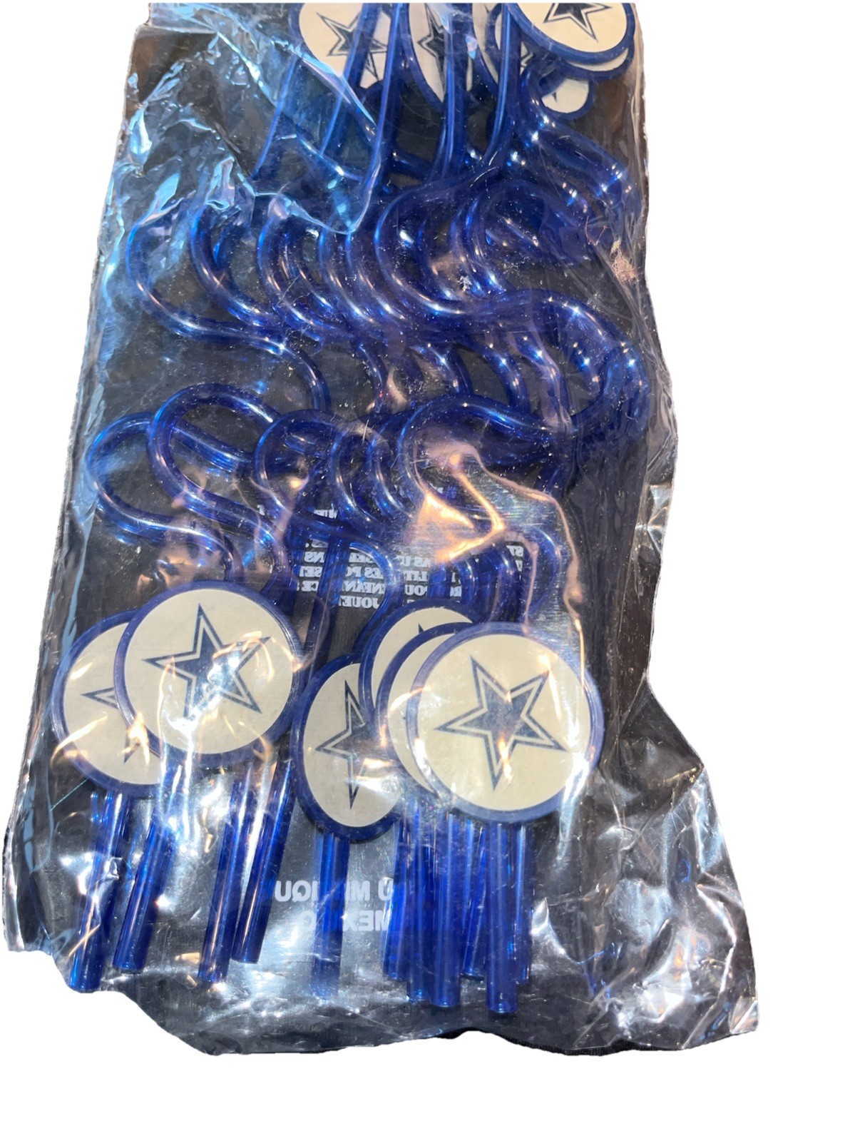 NFL Dallas Cowboys Party Favor Plastic Krazy Straws Birthday, Tailgating 12ct