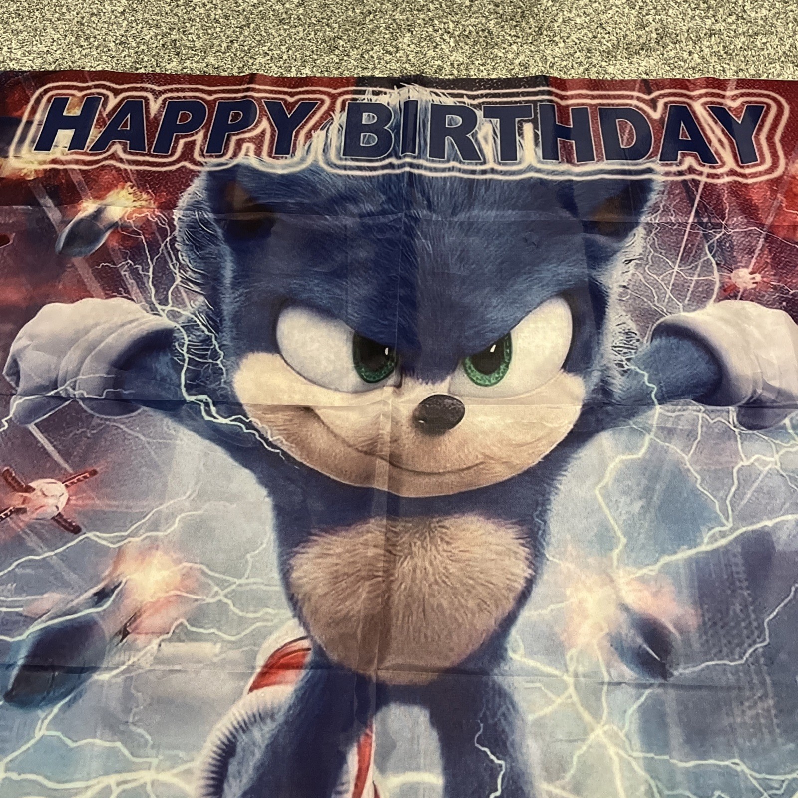 Sonic The Hedgehog Happy Birthday Banner Party Decor