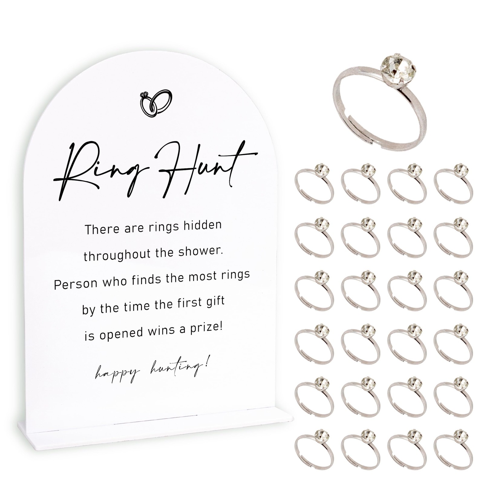 Minimalist Bridal Shower Party Ring Scavenger Hunt, The Ring Hunt Game, 1 Sig…
