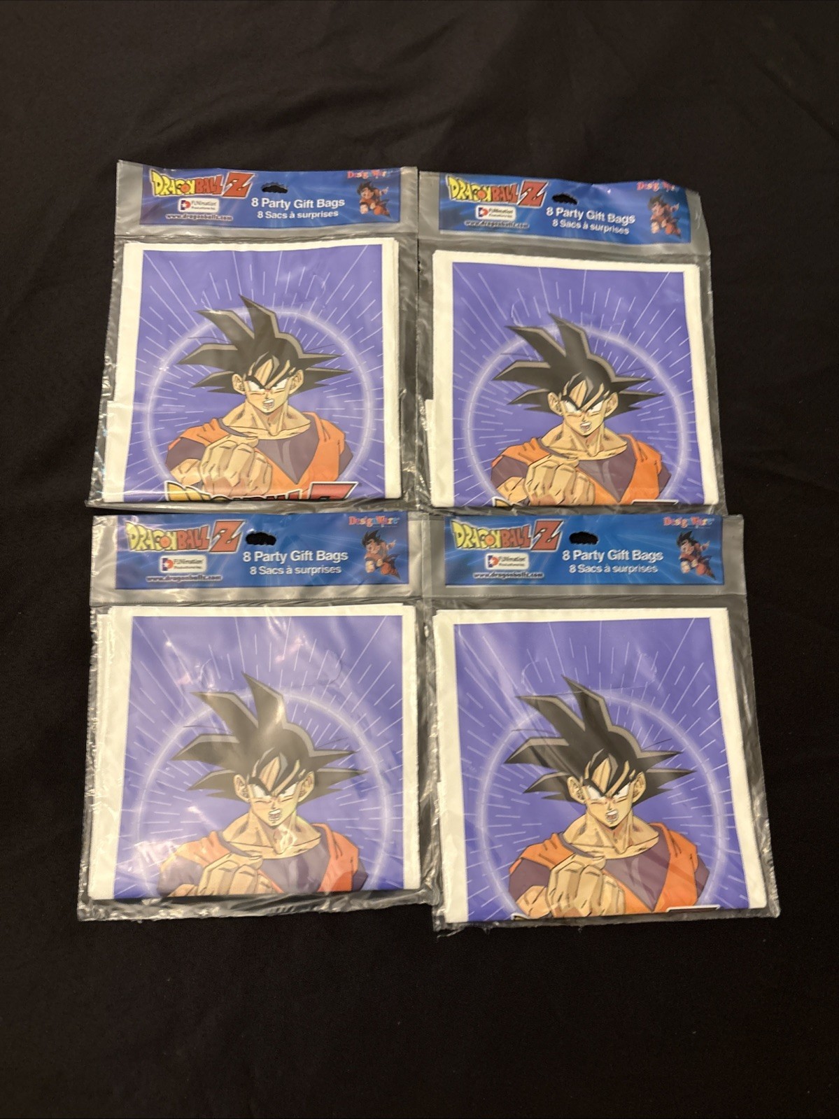 New Vintage Dragon Ball Z Party Loot Bags DBZ Loot Bags 4 – 8 CT Sets 2000 NOS