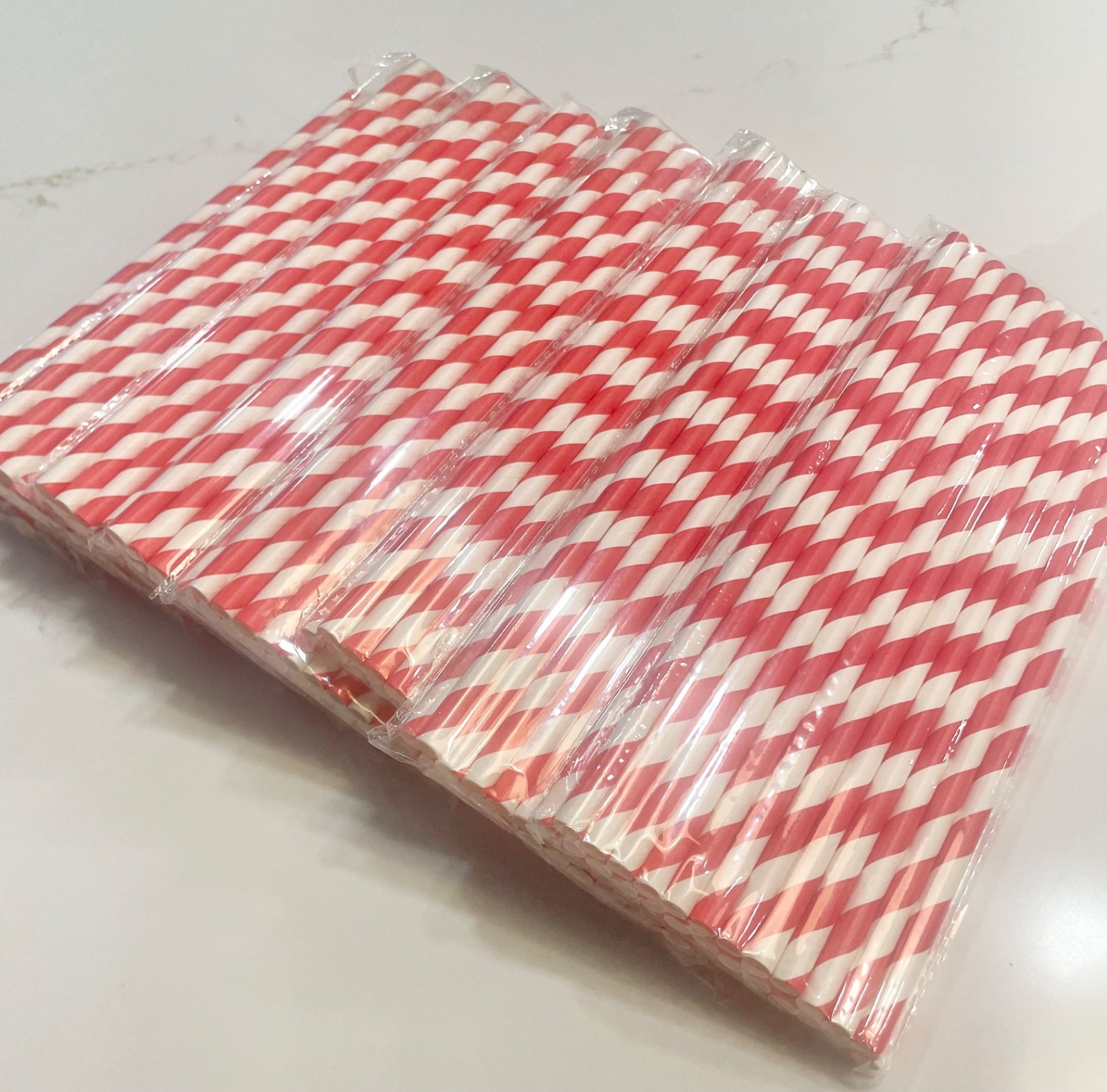 200 Red Striped Party Straws Birthday Baby Shower Wedding Graduation