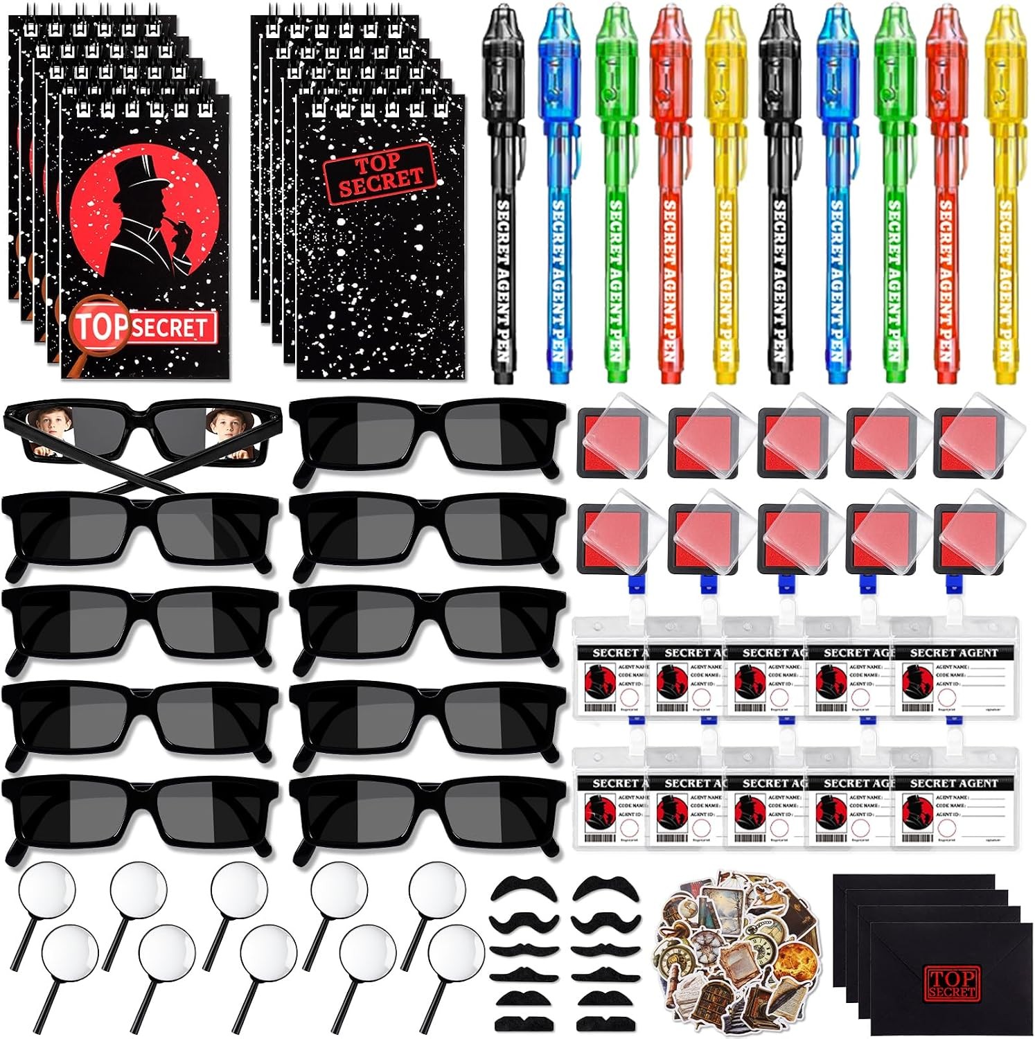 Zenoble 132Pcs Spy Detective Party Favors Kit for Kids Sunglasses, Invisible …