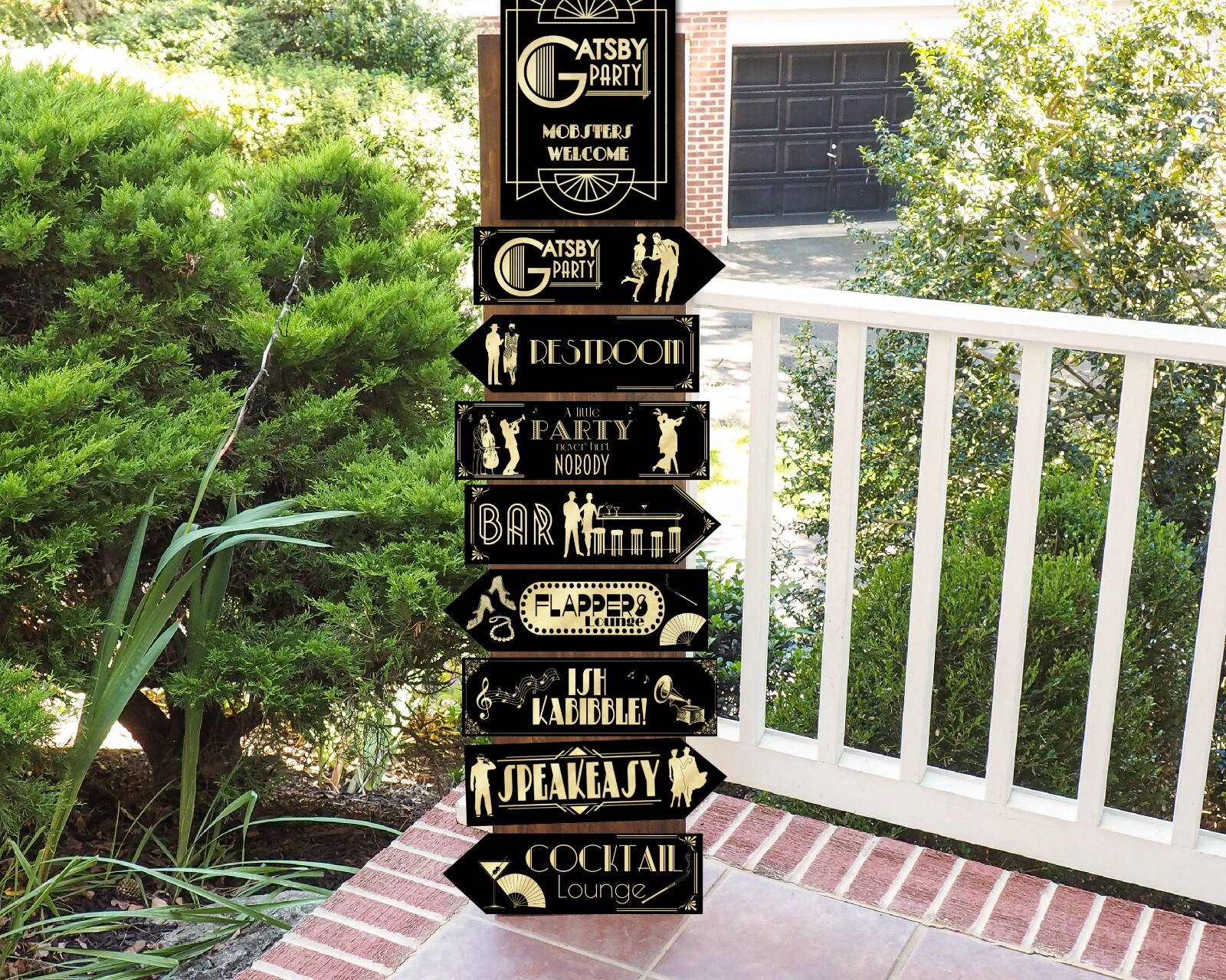 Gatsby Flapper Speakeasy Party Art Deco 1920’s Arrows & Signs Decorations