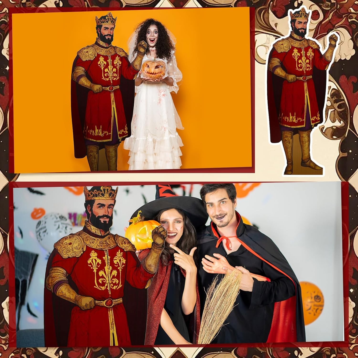 Jetec 6 ft Medieval Party Decorations Royal King Cardboard Cutout Stand up Life