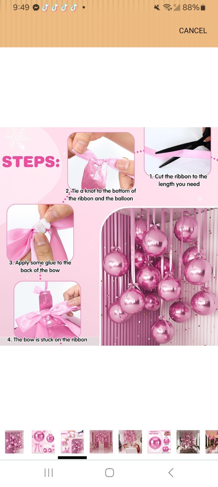 30 Set Round Foil Balloons Bulk 22 Inch 4d Metallic Giant Balloons & Ribbon Bow
