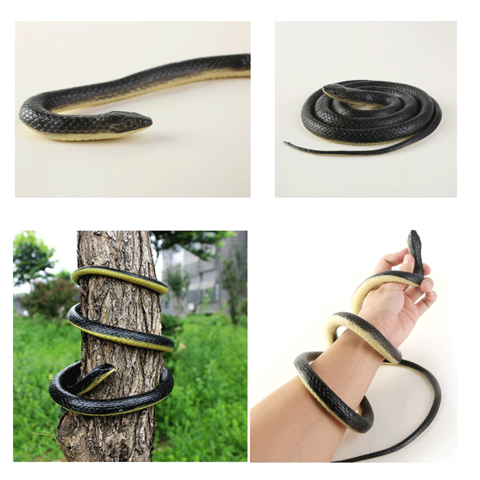 52″ Mamba Realistic Rubber Fake Snake Toy For Garden Props and Halloween Joke US