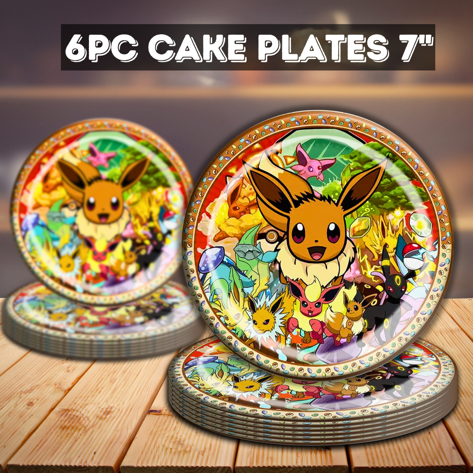 POKEMON PARTY SUPPLIES BIRTHDAY DECORATION BALLOON TABLEWARE SWIRL PLATE CUP