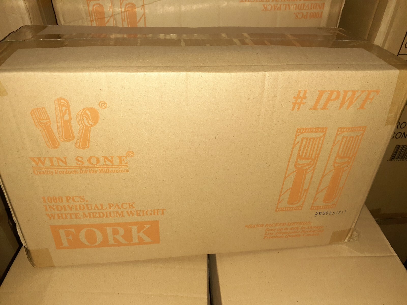 1000 Pc Individual Pack White Medium Weight Fork